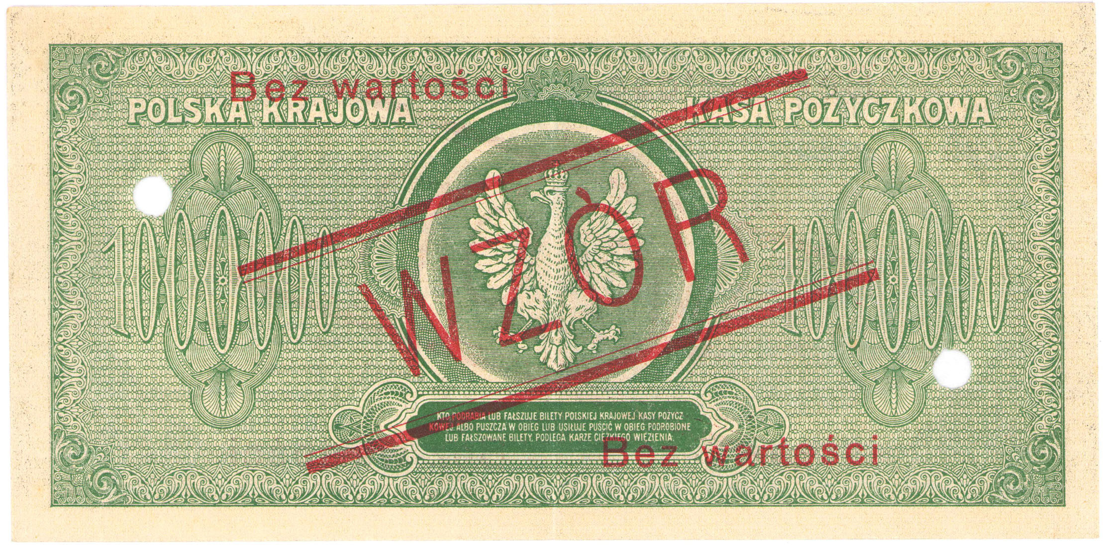 WZÓR 1.000.000 marek polskich 1923