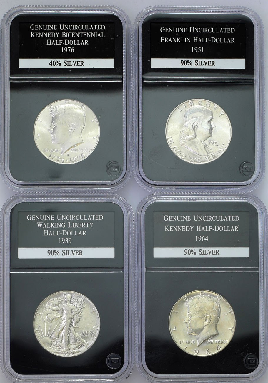 USA. 1/2 dolara 1939-1976, zestaw 4 sztuk
