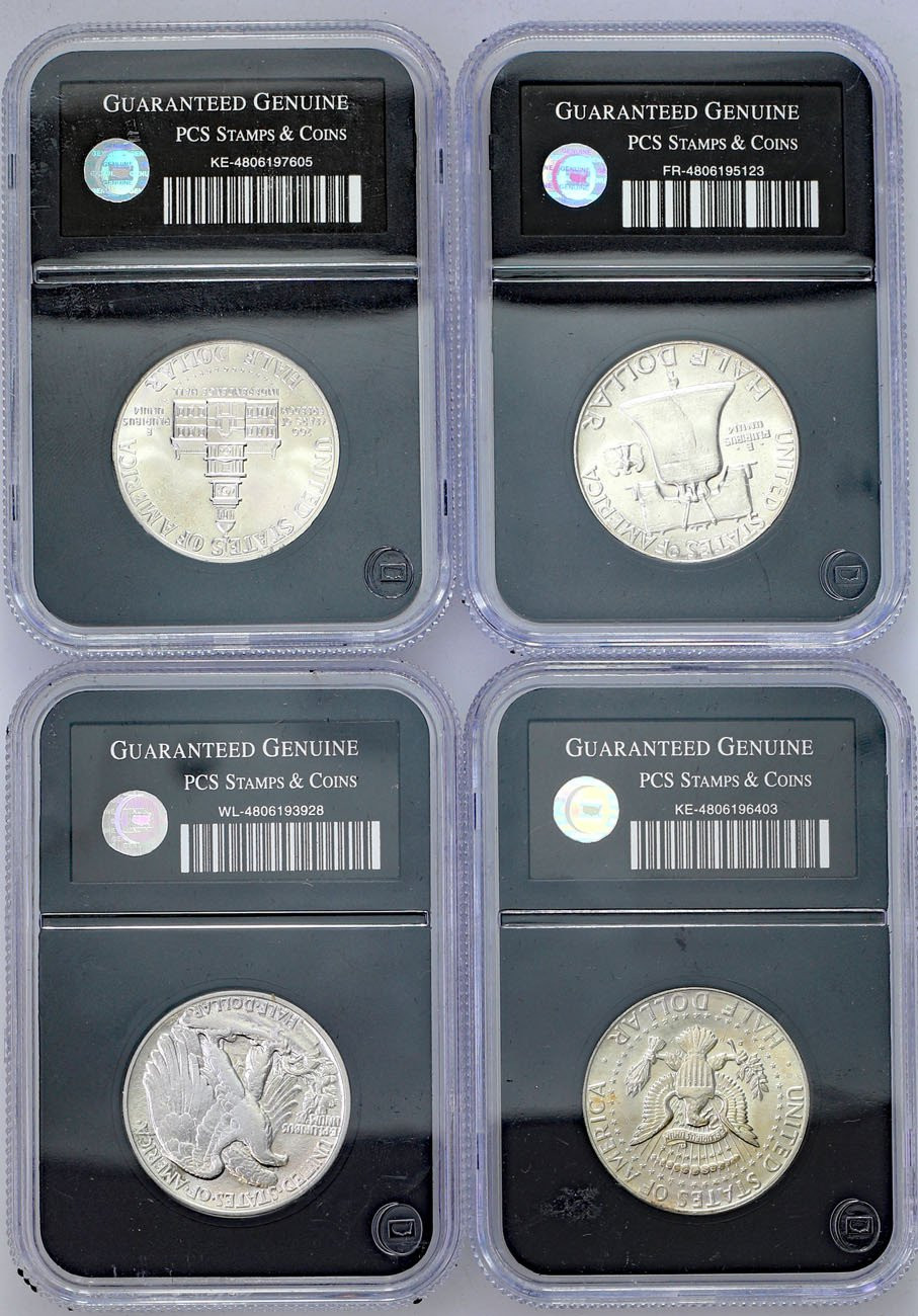 USA. 1/2 dolara 1939-1976, zestaw 4 sztuk