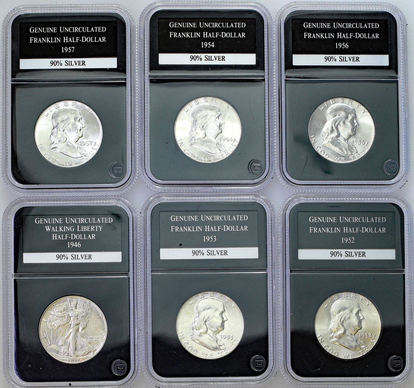 USA. 1/2 dolara 1946-1957, zestaw 6 sztuk
