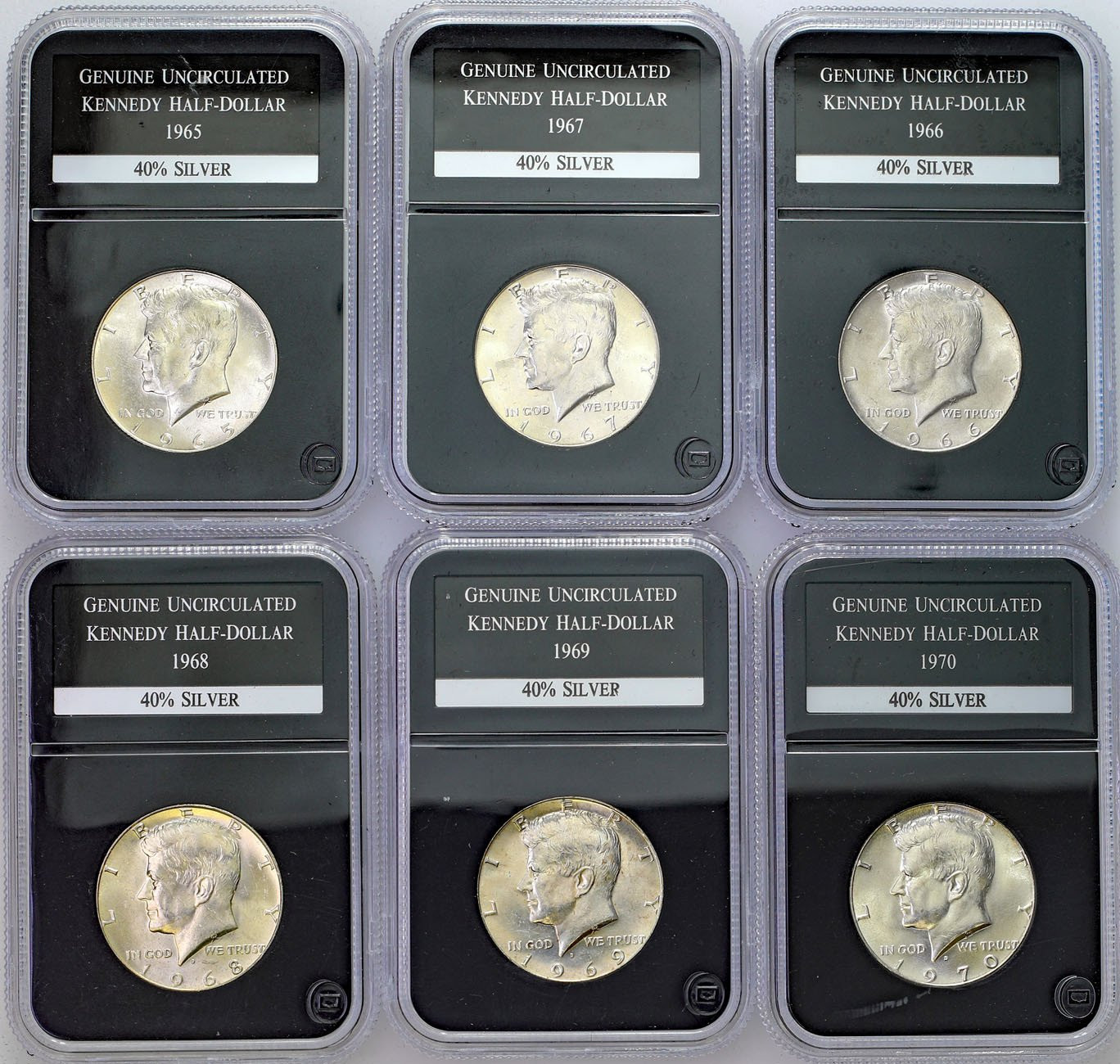USA. 1/2 dolara 1965-1970, zestaw 6 sztuk