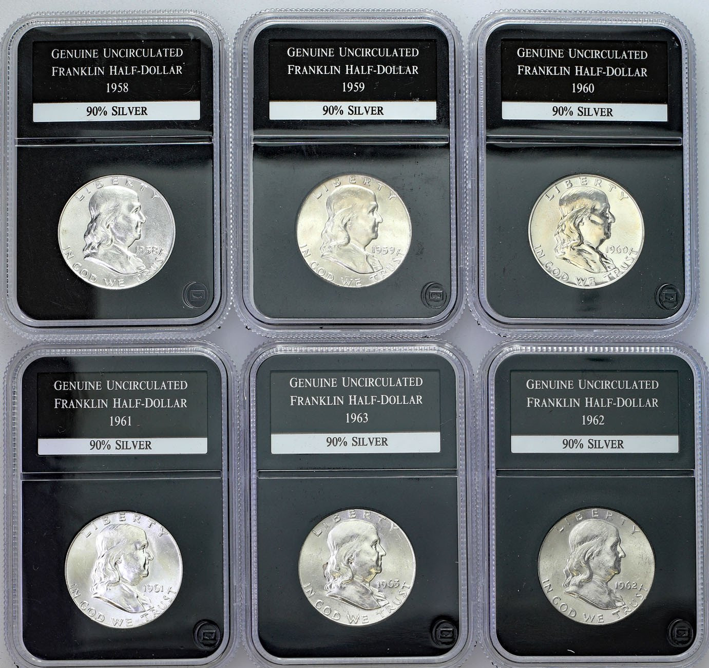 USA. 1/2 dolara 1958-1963, zestaw 6 sztuk