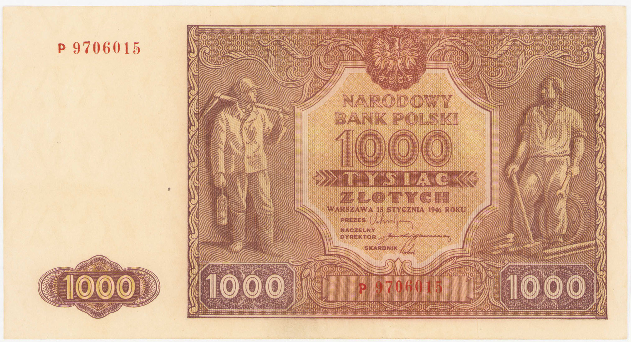 1.000 złotych 1946, seria P - RZADKOŚĆ R4