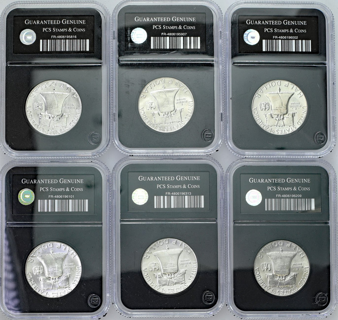 USA. 1/2 dolara 1958-1963, zestaw 6 sztuk