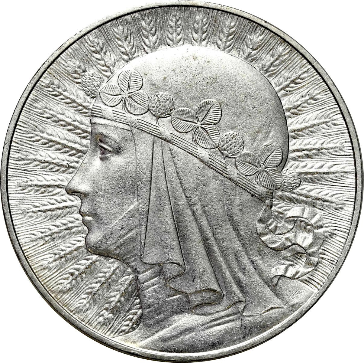 II RP. 10 złotych 1932 głowa kobiety (ze znakiem) Warszawa - PIĘKNE