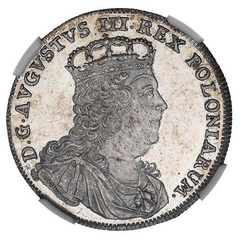 August III Sas. Tymf 1753, w czystym srebrze, Lipsk
