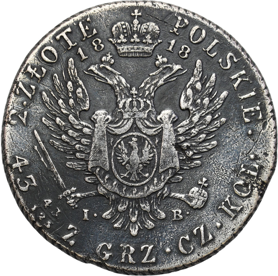 Królestwo Polskie. Aleksander l. 2 złote 1818 IB, Warszawa