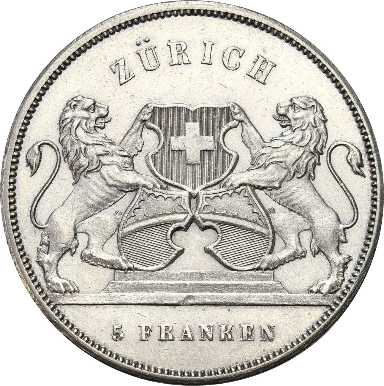 Szwajcaria. 5 franków strzeleckie 1859, Zurich