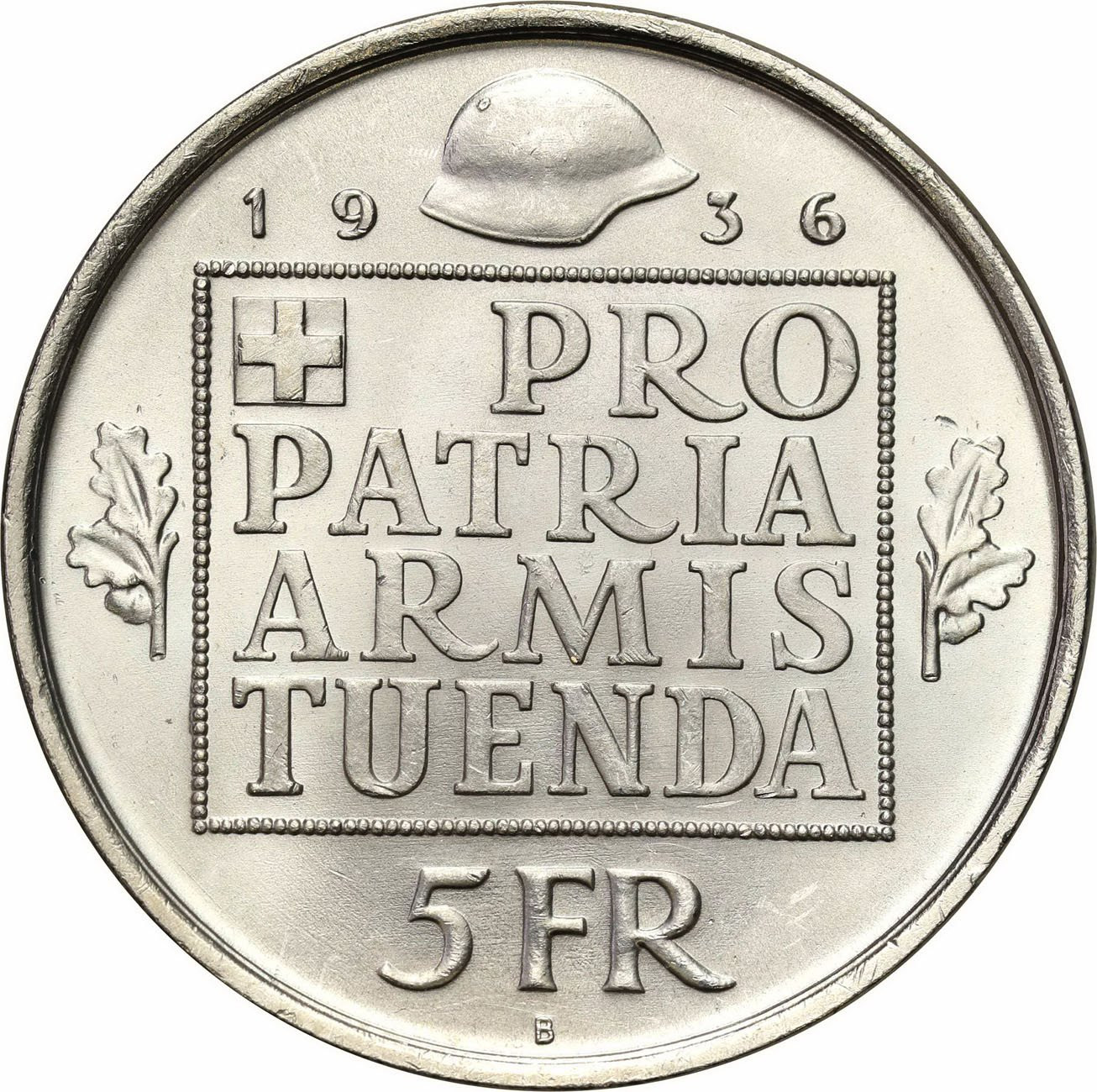 Szwajcaria. 5 franków 1936 B, Berno