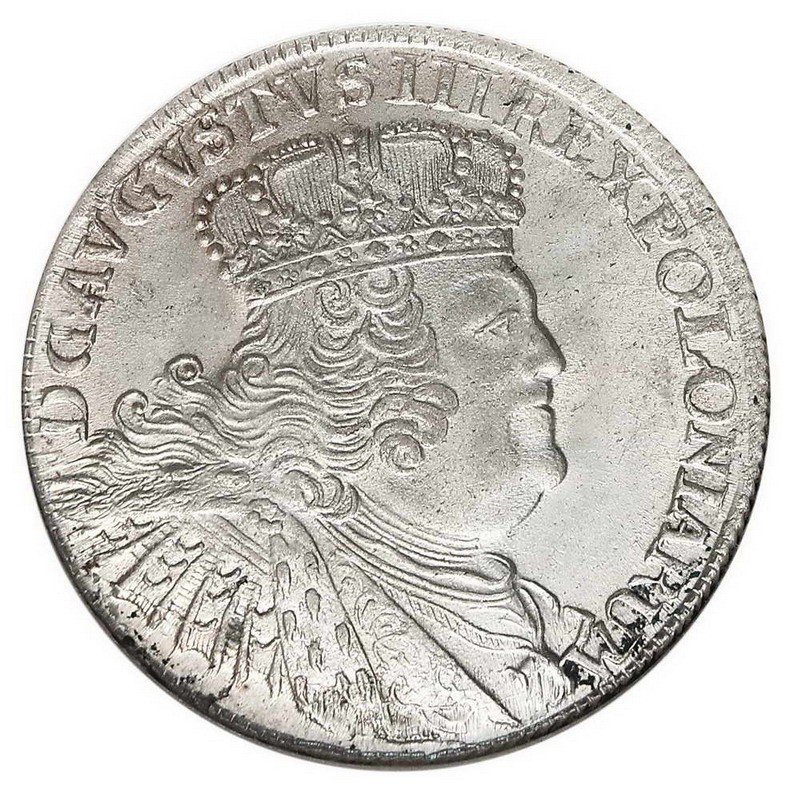 August III Sas. Ort, 18 groszy 1755 EC, Lipsk