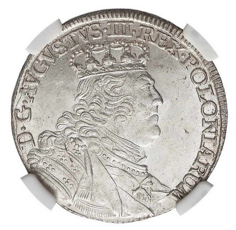 August III Sas. Ort, 18 groszy 1755 EC, Lipsk