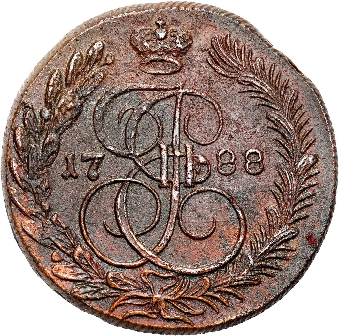  Rosja. Katarzyna II. 5 kopiejek 1788 KM, Koływań - RZADKIE