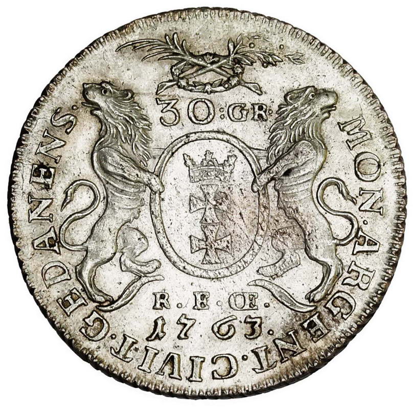 August III Sas. 1 złoty (gulden) 1763, Gdańsk