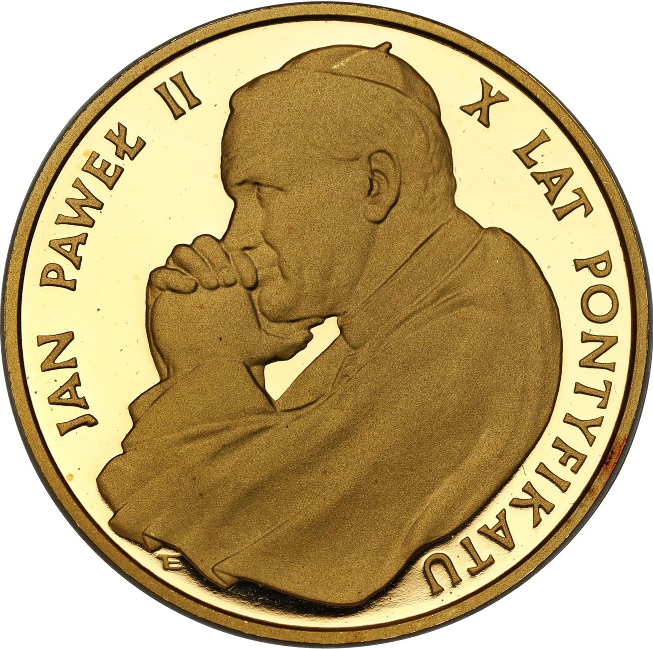 PRL. 10.000 złotych 1988 Jan Paweł II X lat Pontyfikatu, stempel lustrzany - RZADKIE