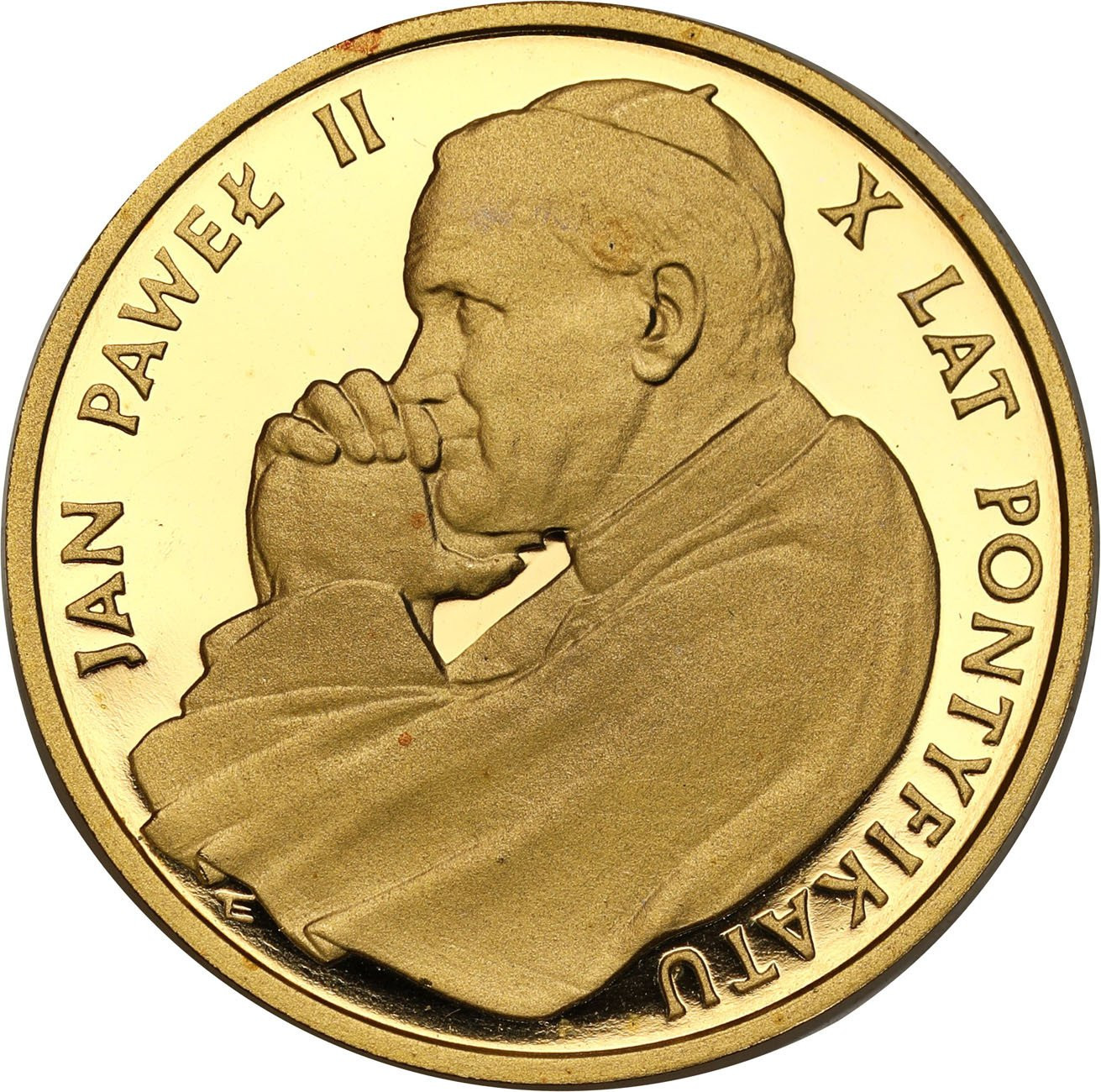 PRL. 5.000 złotych 1988 Jan Paweł II X lat Pontyfikatu stempel lustrzany - RZADKIE