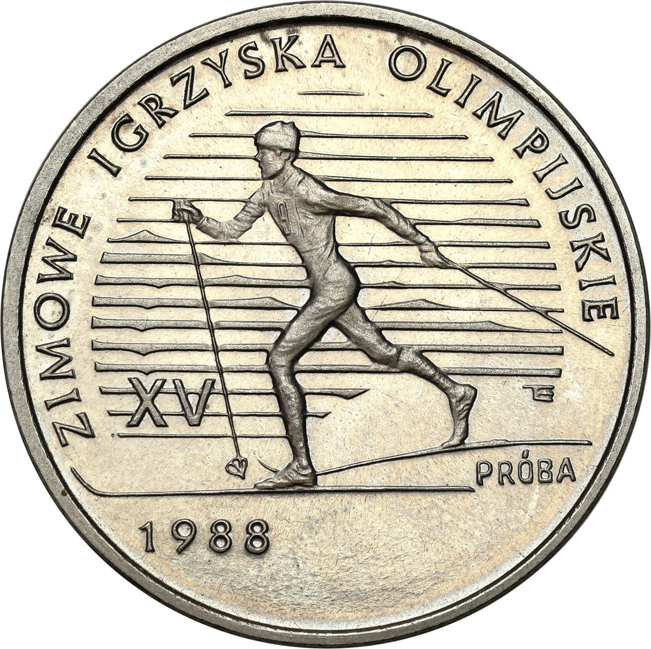 PRL. PRÓBA Nikiel 1000 złotych 1987 XV Zimowe Igrzyska Olimpijskie