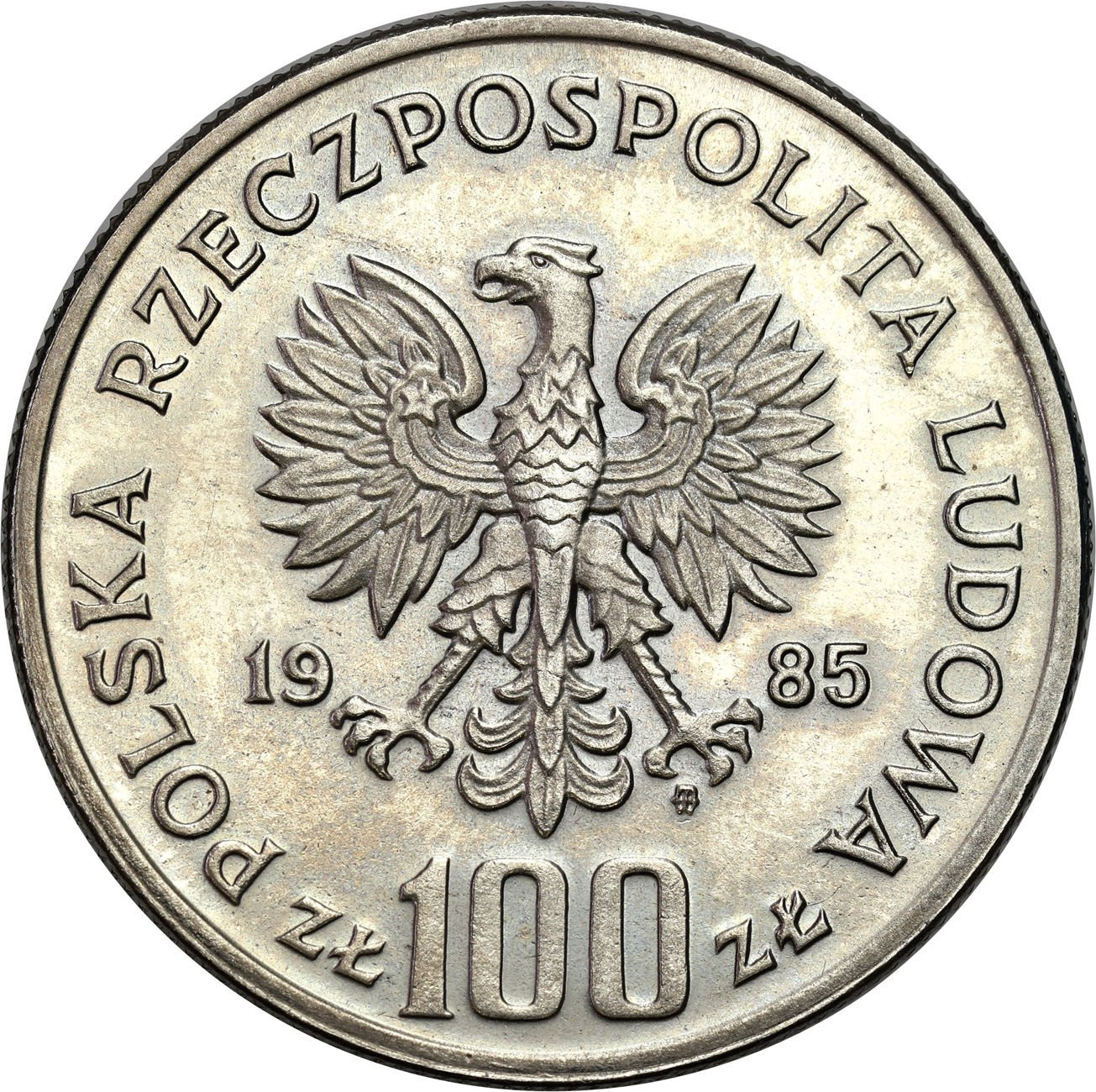 PRL. PRÓBA Nikiel 100 złotych 1985 - Przemysław II