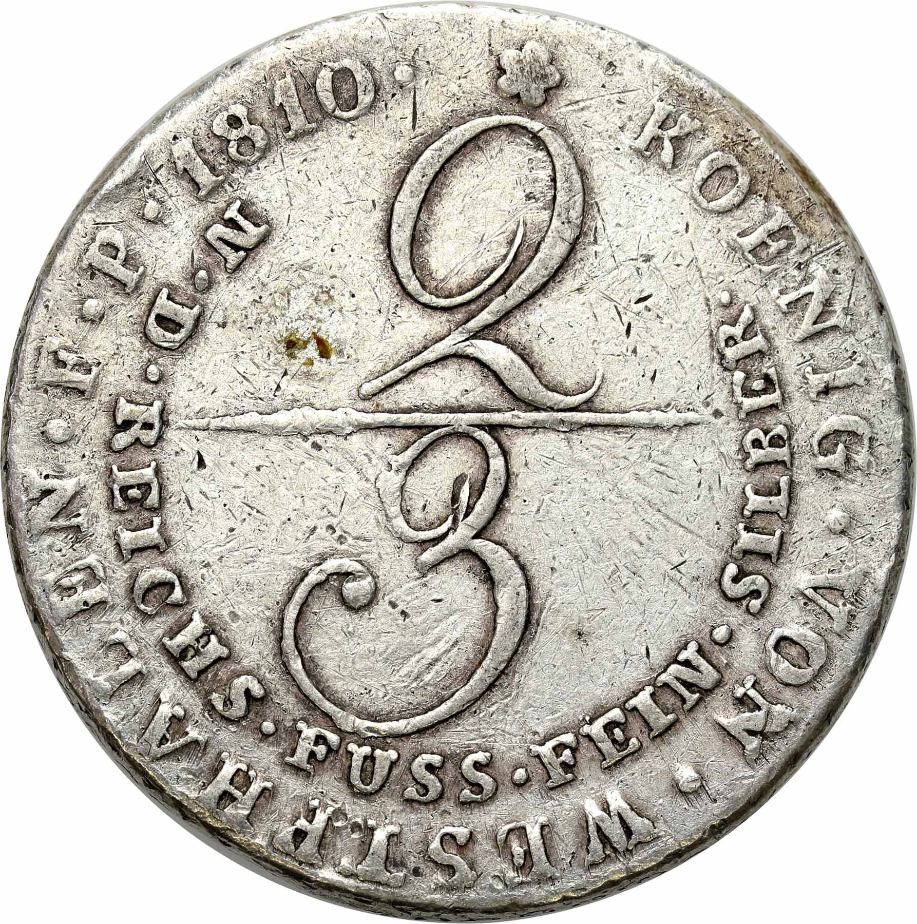 Niemcy, Westfalia. Jérome Napoleon (1807-1813). 2/3 talara 1810 C, Cassel