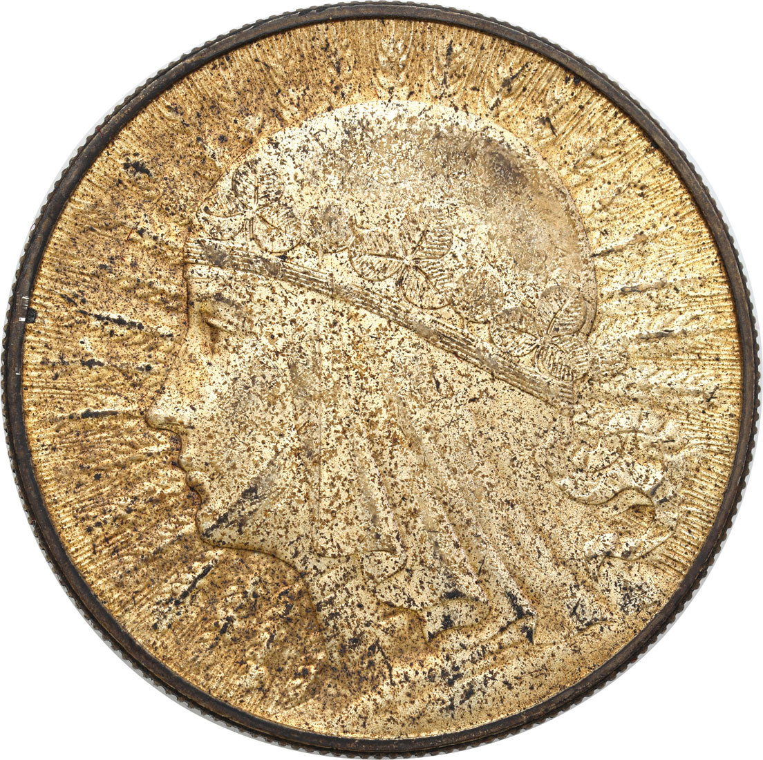 II RP. 10 złotych 1933 głowa kobiety