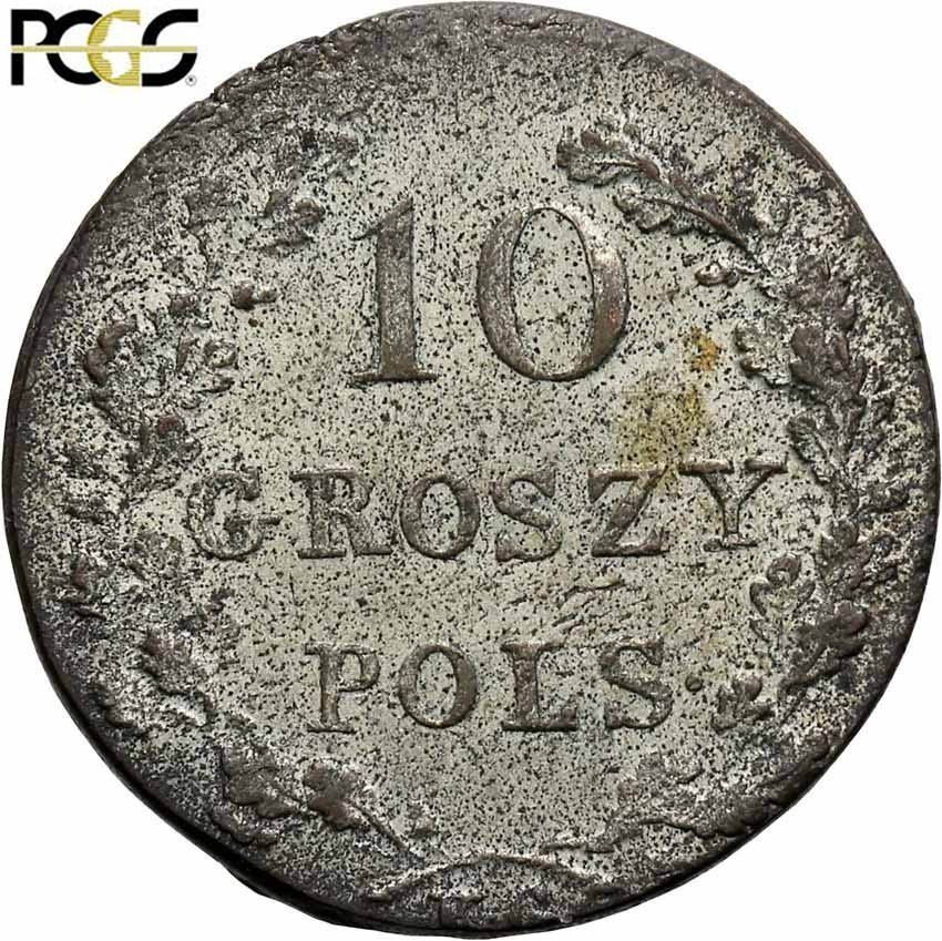 Powstanie Listopadowe. 10 groszy 1831, Warszawa, PCGS MS63, łapy orła zgięte