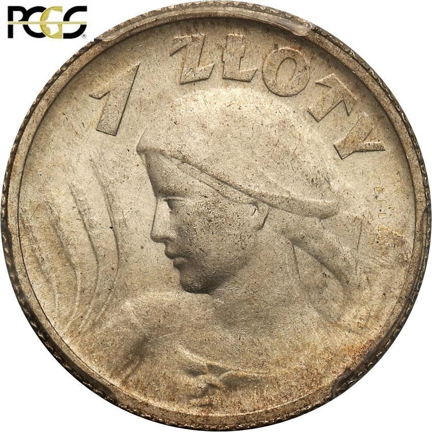 II RP. 1 złoty 1924 kobieta z kłosami PCGS MS63