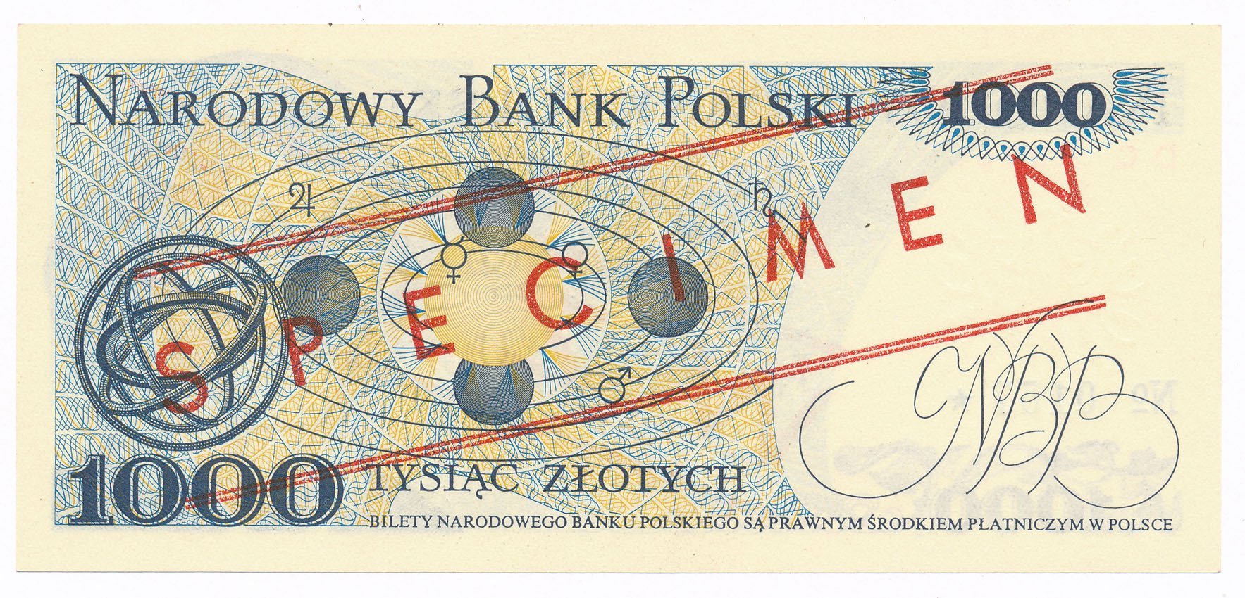 Banknot. PRL 1.000 złotych 1982 seria DC WZÓR/SPECIMEN