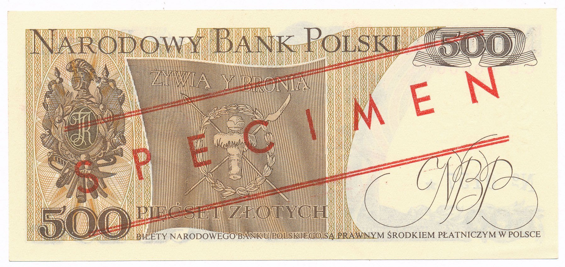 Banknot. PRL 500 złotych 1982 seria CD WZÓR/SPECIMEN