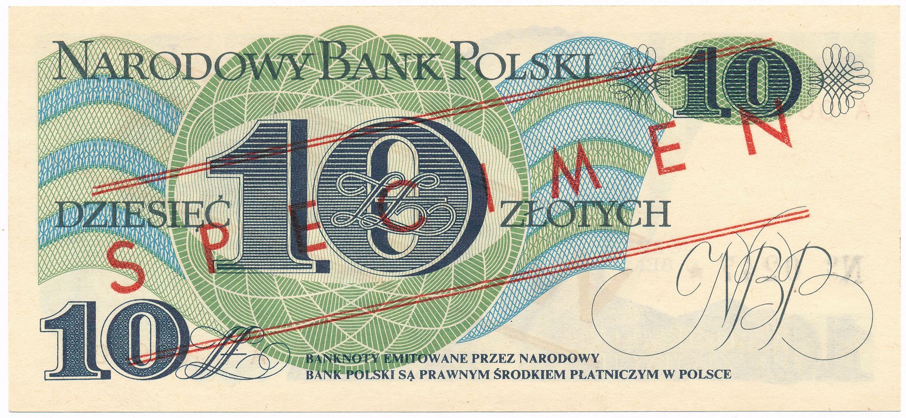 Banknot. PRL 10 złotych 1982 seria A WZÓR/SPECIMEN