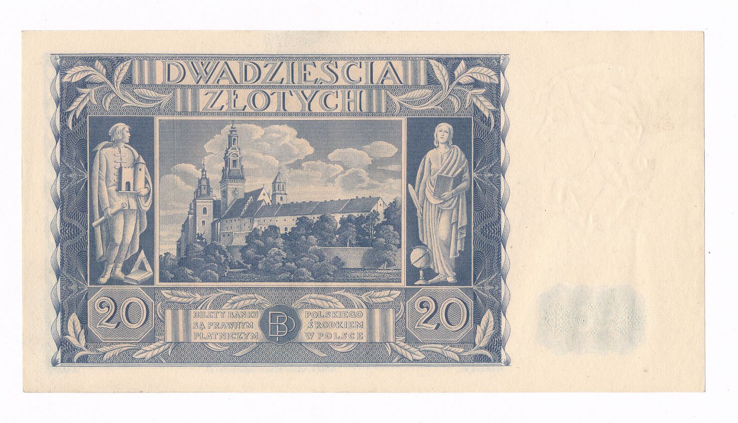 Banknot. Polska 20 złotych, 1936 seria AH