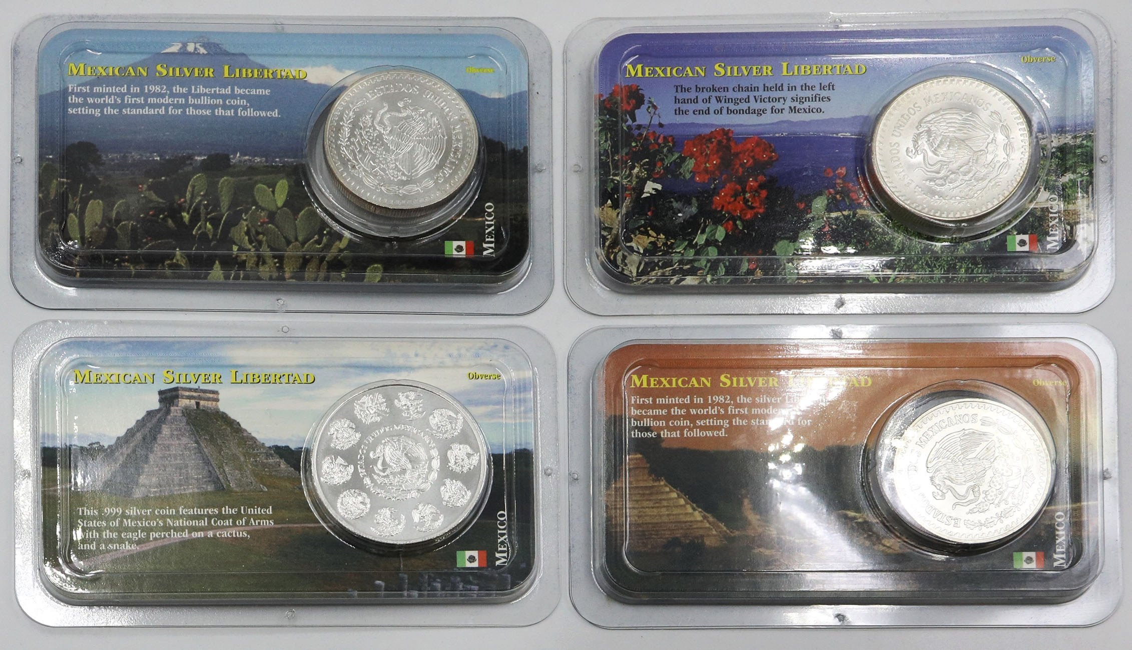 Meksyk. Libertad 1991 – 2001 – zestaw 4 sztuk