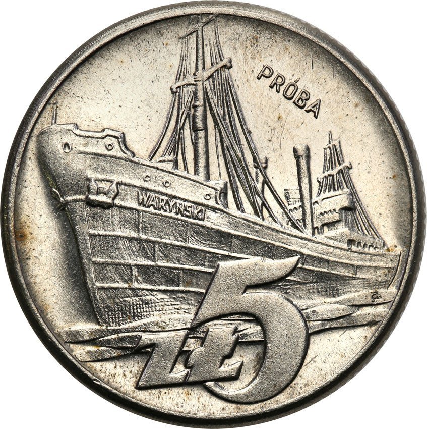 PRL. PRÓBA Nikiel 5 złotych 1960 Waryński