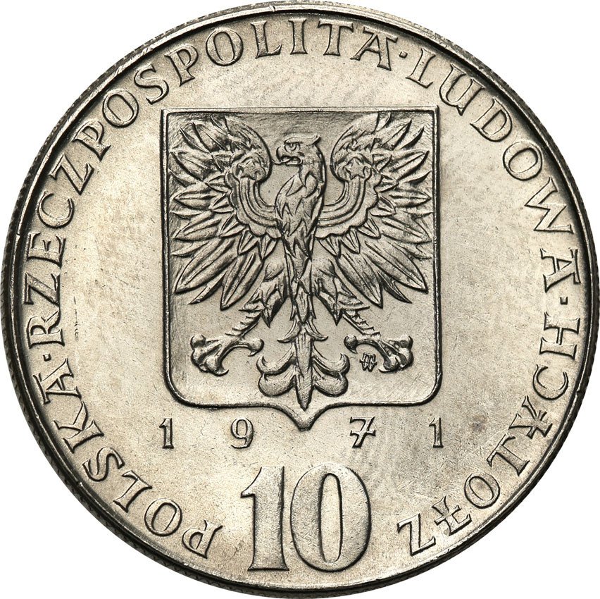 PRL. PRÓBA Nikiel 10 złotych 1971 FAO