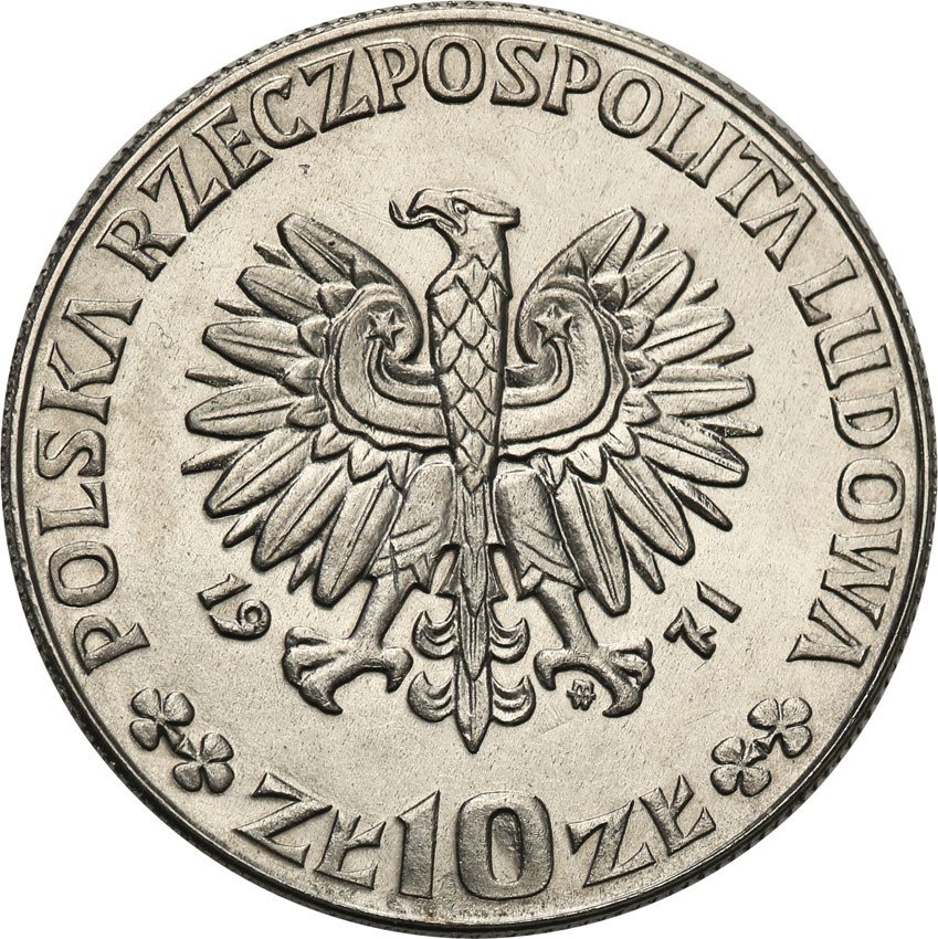 PRL. PRÓBA Nikiel 10 złotych 1971 FAO chleb