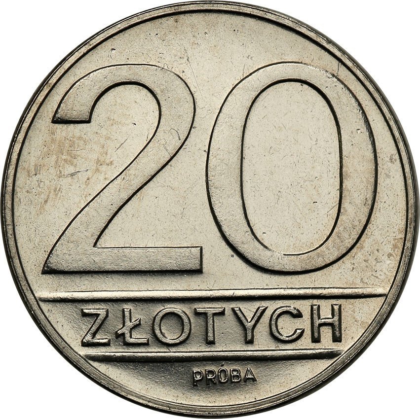 PRL. PRÓBA Nikiel 20 złotych 1984 nominał