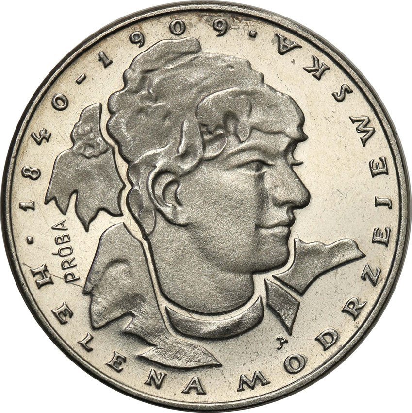 PRL. PRÓBA Nikiel 100 złotych 1975 Helena Modrzejewska