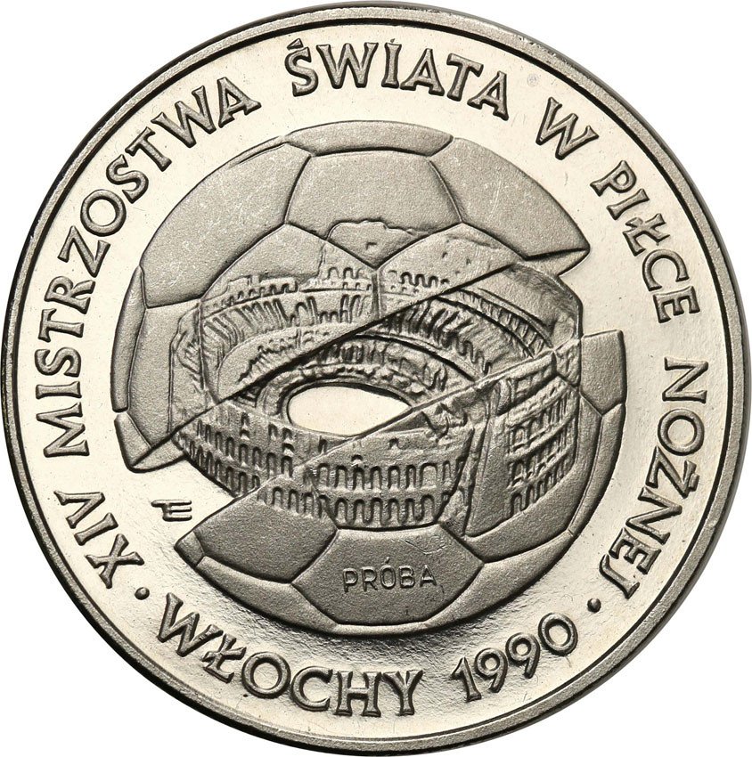 PRL. PRÓBA Nikiel 500 złotych 1988 MŚ. w piłce nożnej - Włochy