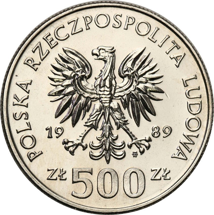 PRL. PRÓBA Nikiel 500 złotych 1989 Wojna Obronna