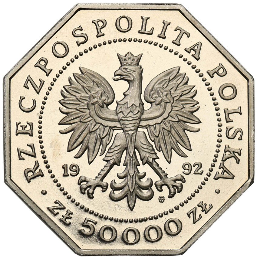 III RP. PRÓBA Nikiel 50 000 złotych 1994 Virtuti