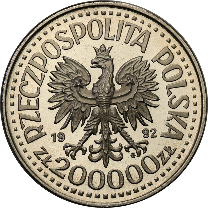 III RP. PRÓBA Nikiel 200 000 złotych 1992 Konwoje