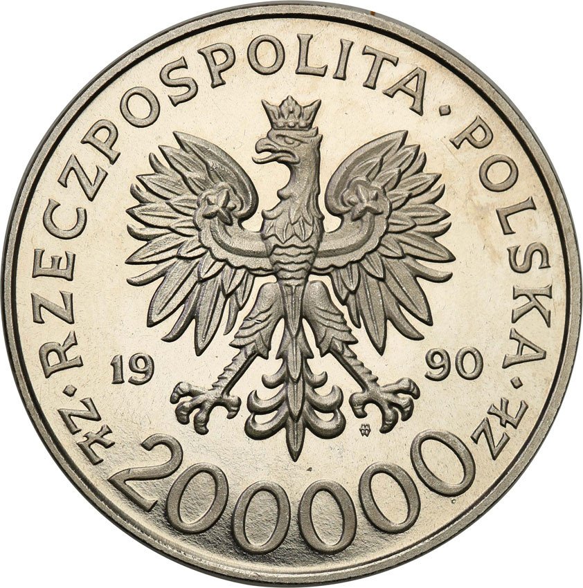 III RP. PRÓBA Nikiel 200 000 złotych 1990 Rowecki Grot