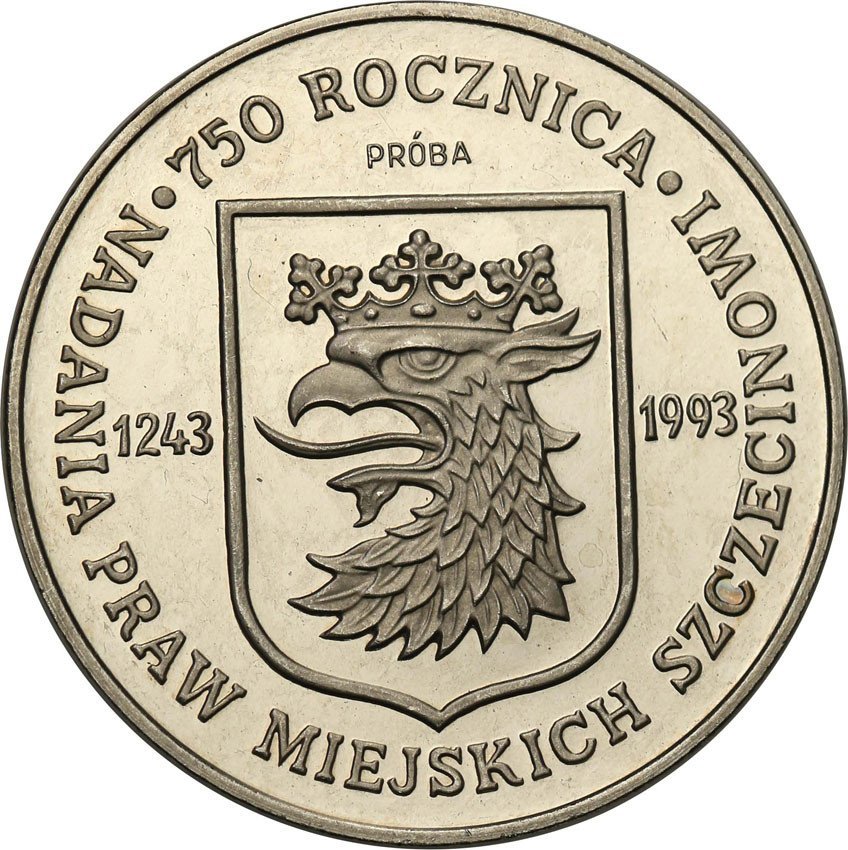 III RP. PRÓBA Nikiel 200 000 złotych 1993 Szczecin