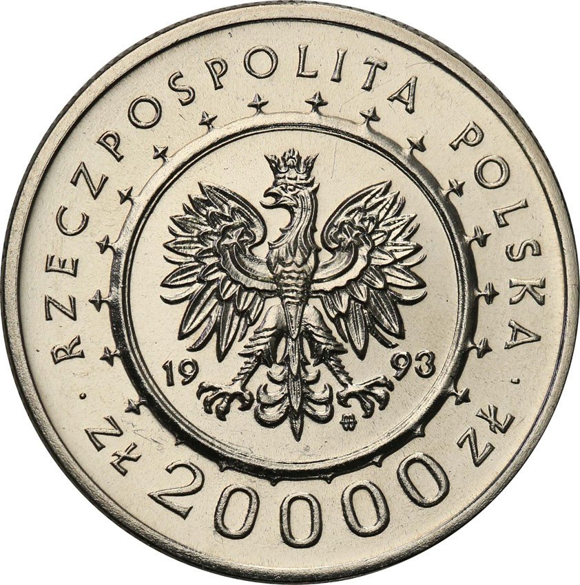 III RP. PRÓBA Nikiel 20 000 złotych 1993 Zamek w Łańcucie
