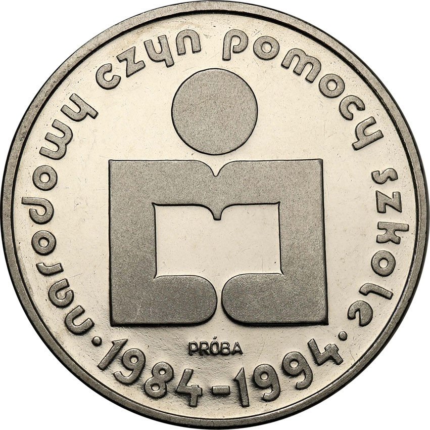 PRL. PRÓBA Nikiel 1000 złotych 1986 Pomoc Szkole