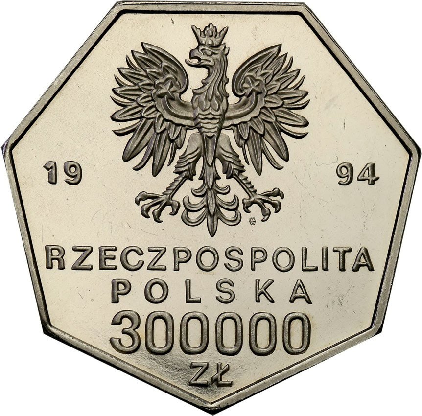 III RP. PRÓBA Nikiel 300 000 złotych 1994  Odrodzenie Banku