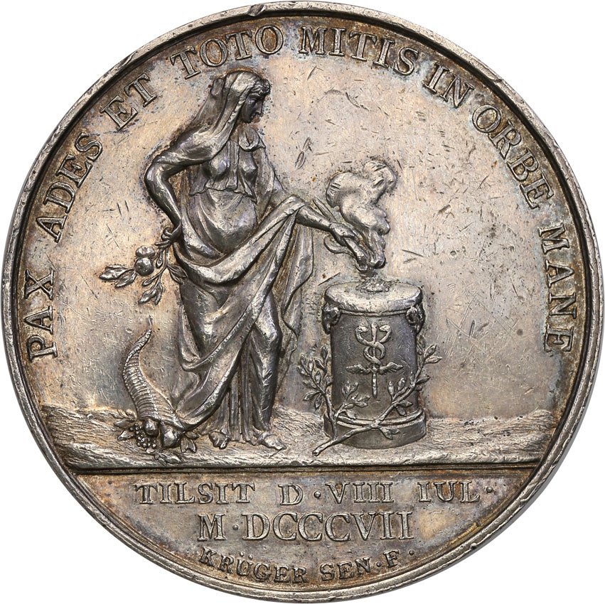 Księstwo Warszawskie, medal 1807 Pokój w Tylży