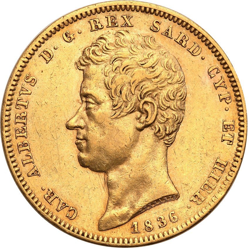 Włochy. Sardynia 100 Lirów 1836, Genua