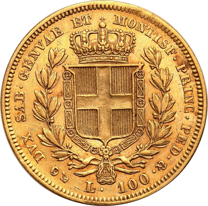 Włochy. Sardynia 100 Lirów 1836, Genua