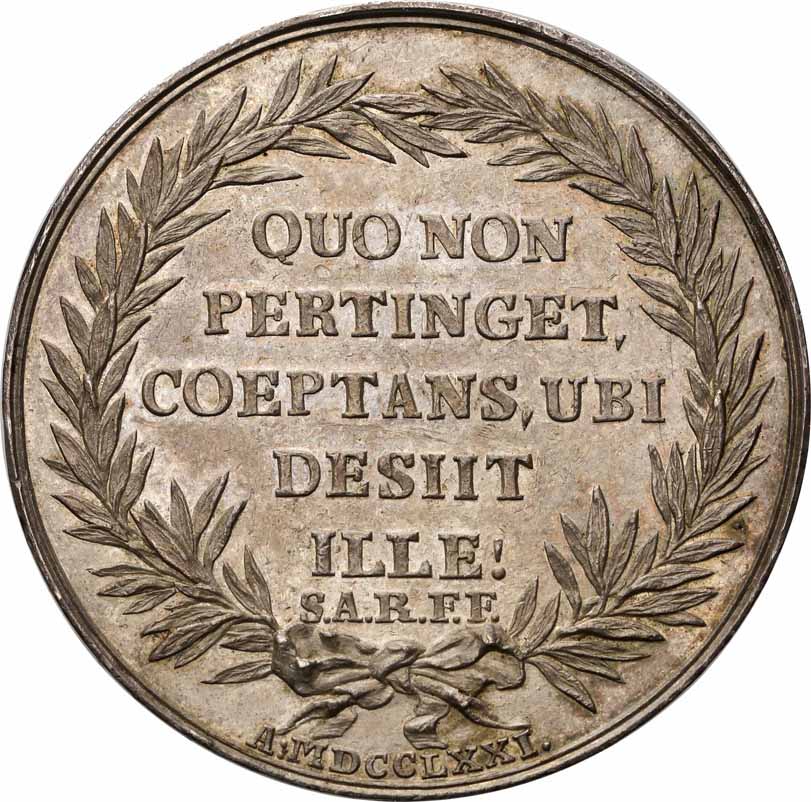 Stanisław August Poniatowski. Medal Naruszewicz i Sarbiewski 1771, srebro