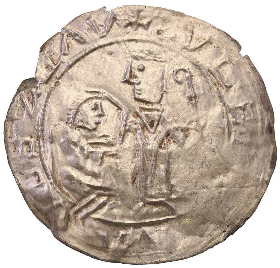 Bolesław lll Krzywousty (1102-1138). Brakteat protekcyjny