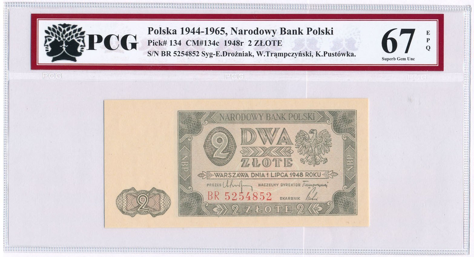 Banknot. 2 złote 1948 seria BR